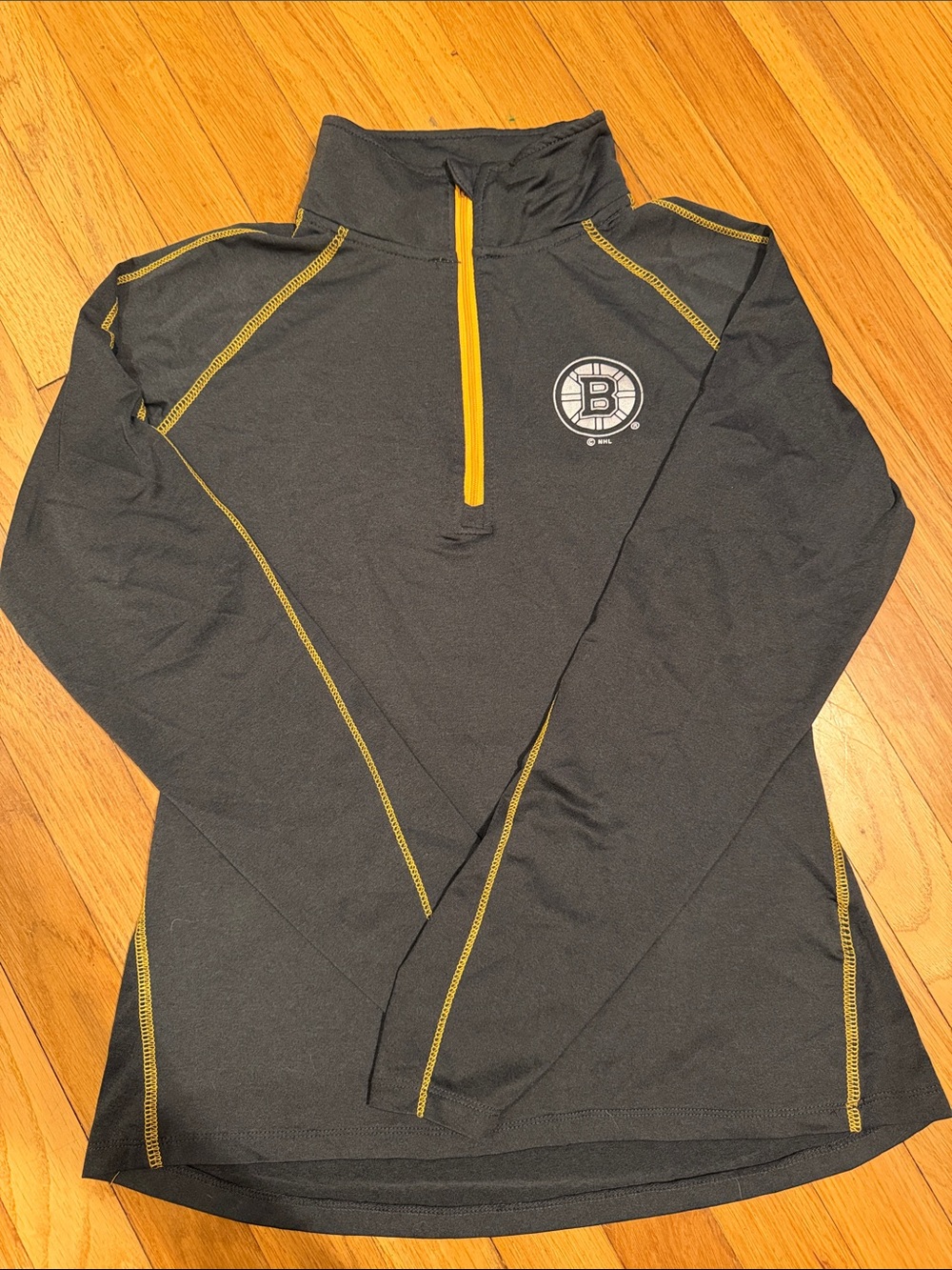 NHL Boston Bruins Black Pullover with Yellow Stitching
